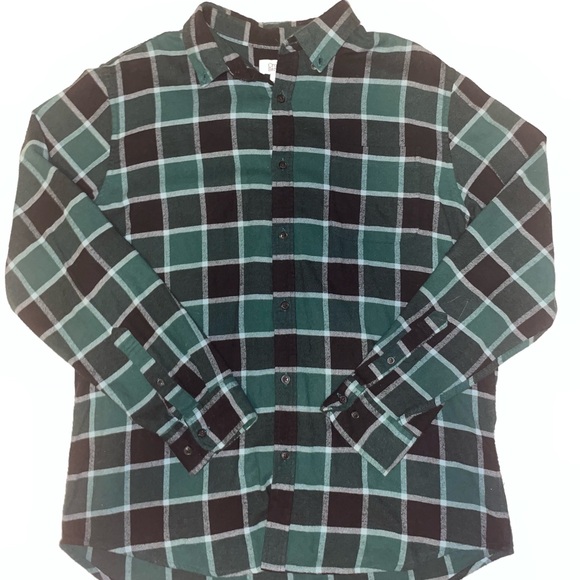 Mens- Black & Green Pattern Flannel - Picture 1 of 6